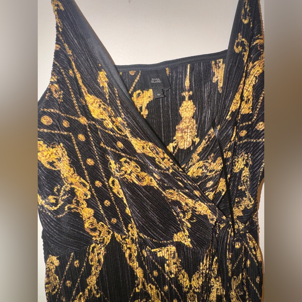 River Island Black and Yellow Patterned Dress